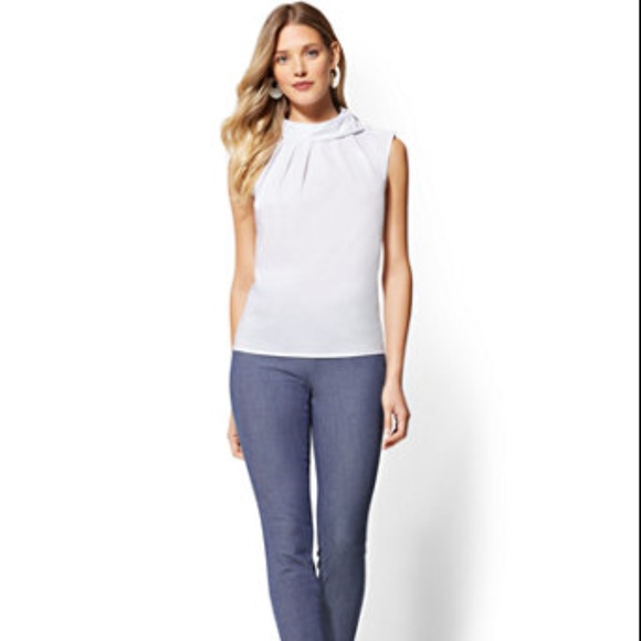 New York & Company Pants - 7TH AVENUE PANT - BLUE HIGH-WAIST PULL-ON ANKLE